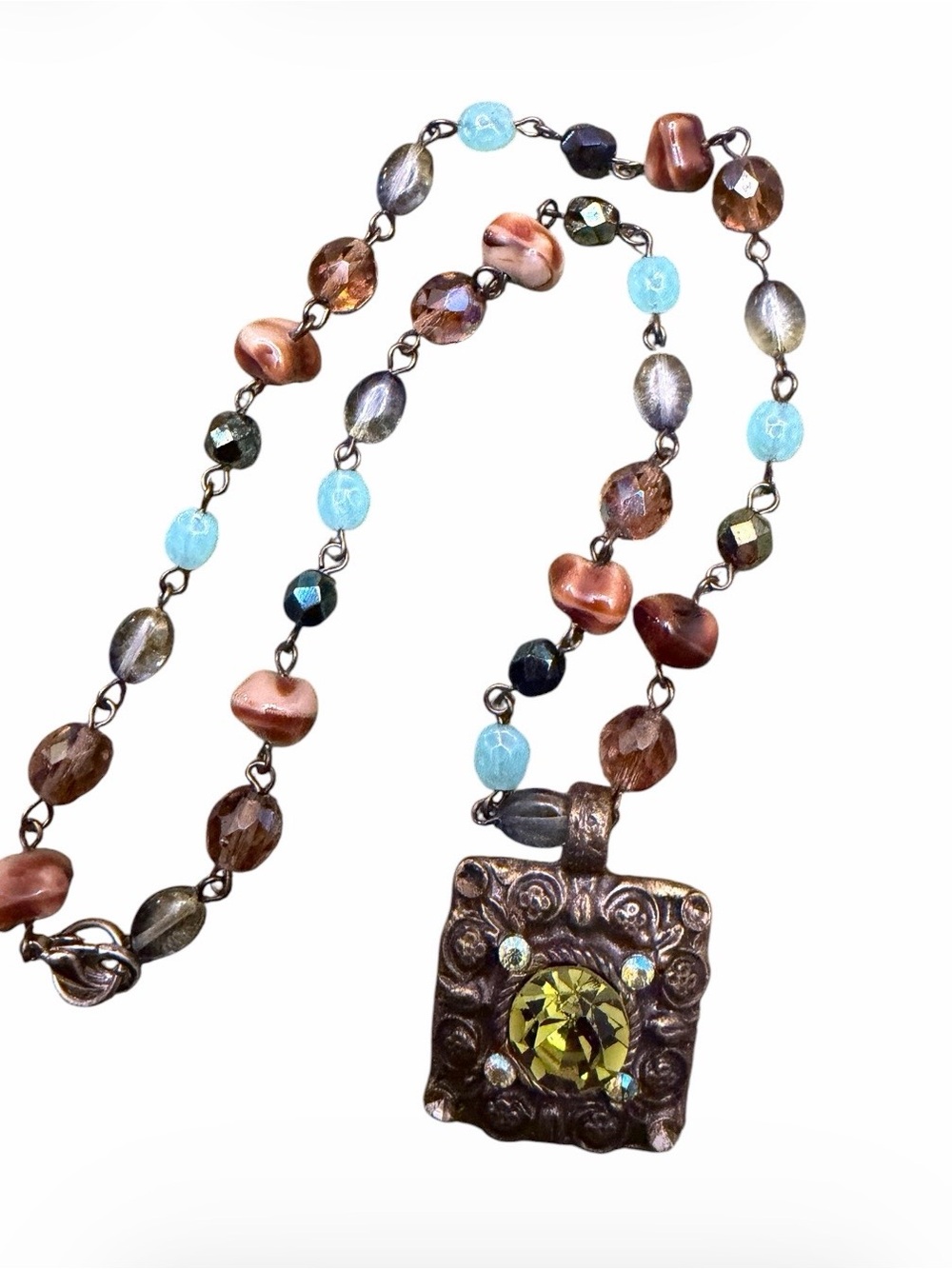 Avgad Vintage 70’s Stamped Boho Brutalist Pendant - Picture 5 of 6